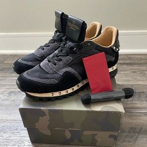 Valentino Rockstud Camo Trainer Sneakers